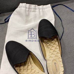 Birdies black silk mules size 10.5